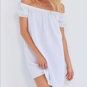 Cold Shoulder Linen Dress